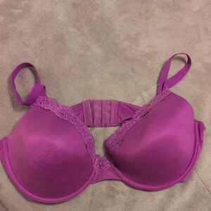 Maidenform Purple Lace-Trim Molded T-Shirt Bra